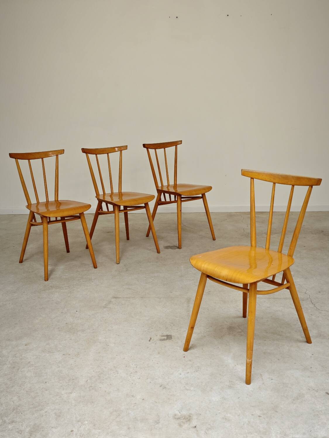 Set of 4 wooden dining chairs by Tatra Nabytok 1960