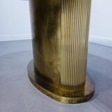 Hollywood regency dining table & 6 armchairs - belgo chrom