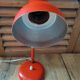 Bedside desk lamp orange red metal