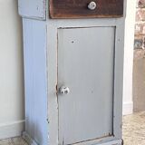 Antique Bedside Table in Weathered Grey Wood