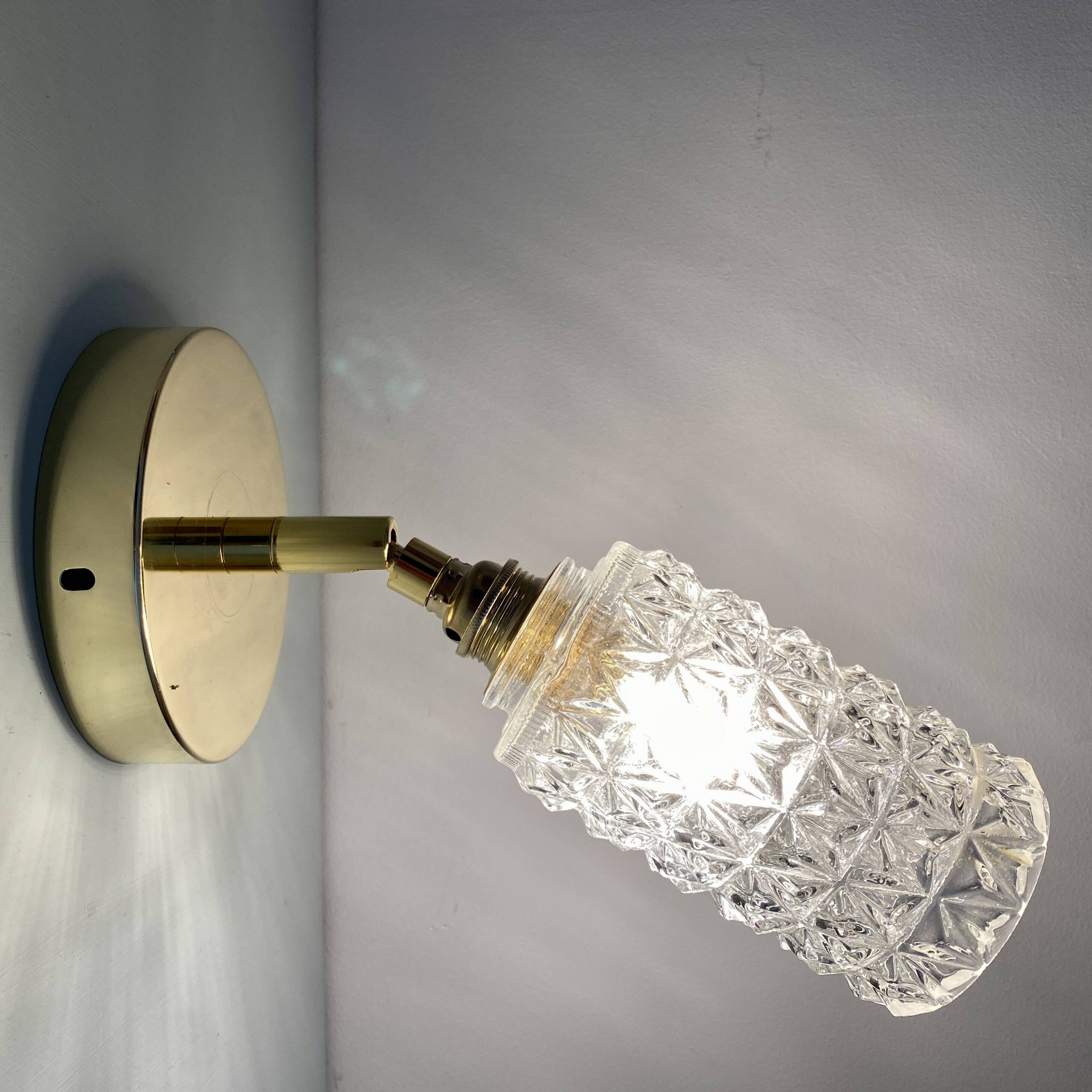 Vintage tulip wall lamp in molded glass