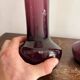 Pair of Trumpet Shaped Soliflore Vases, Purple, Mid Century, Italy, Empoli