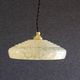 French pendant lamp in pale yellow clichy glass - delivered with new cable and brass socket