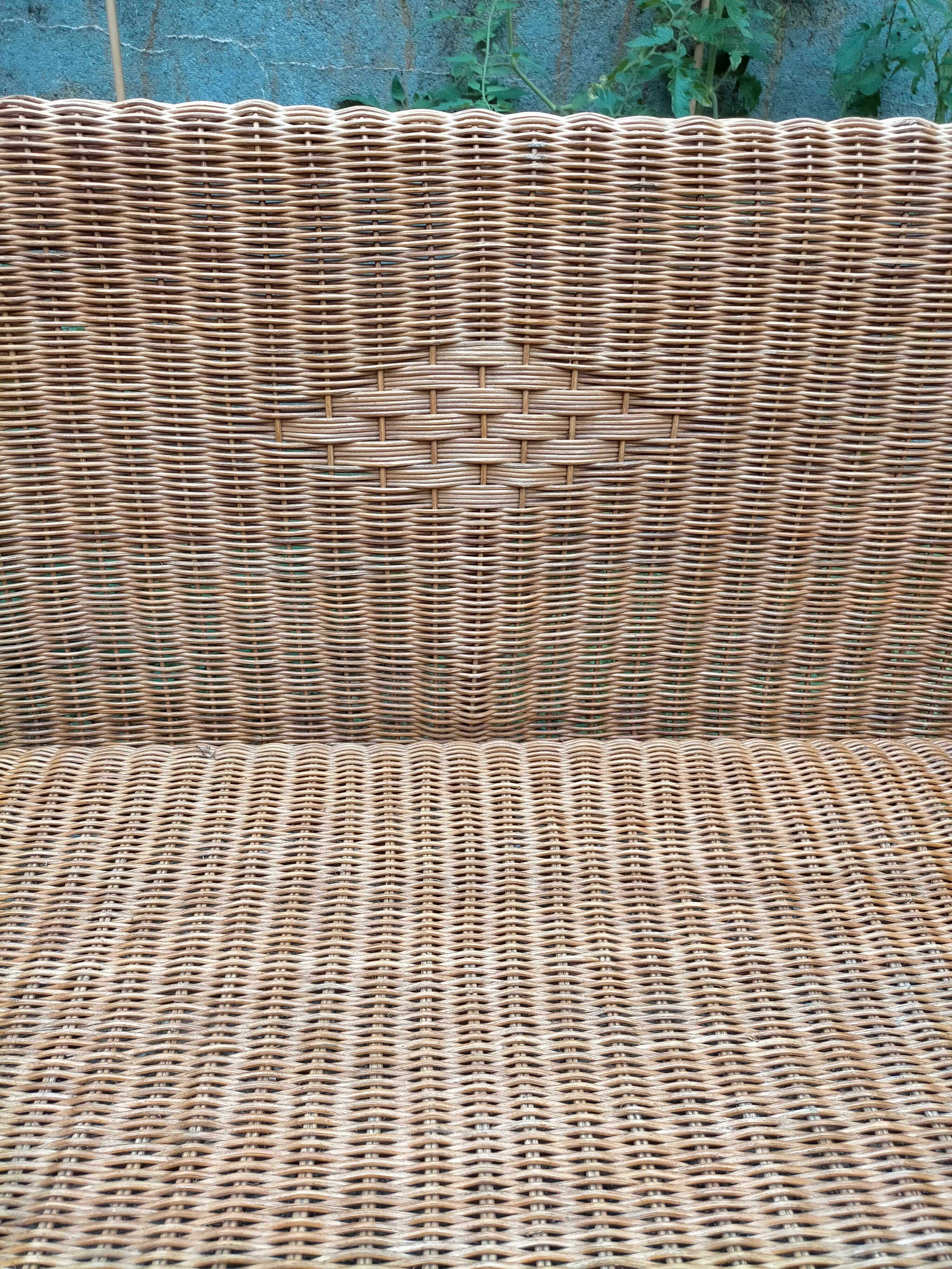 Vintage rattan bench