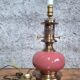 Neo-Victorian table lamp with pink opaline glass and brass – Vintage 1970s