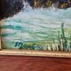 Painting / oil landscape river signed vintage 30x37.5