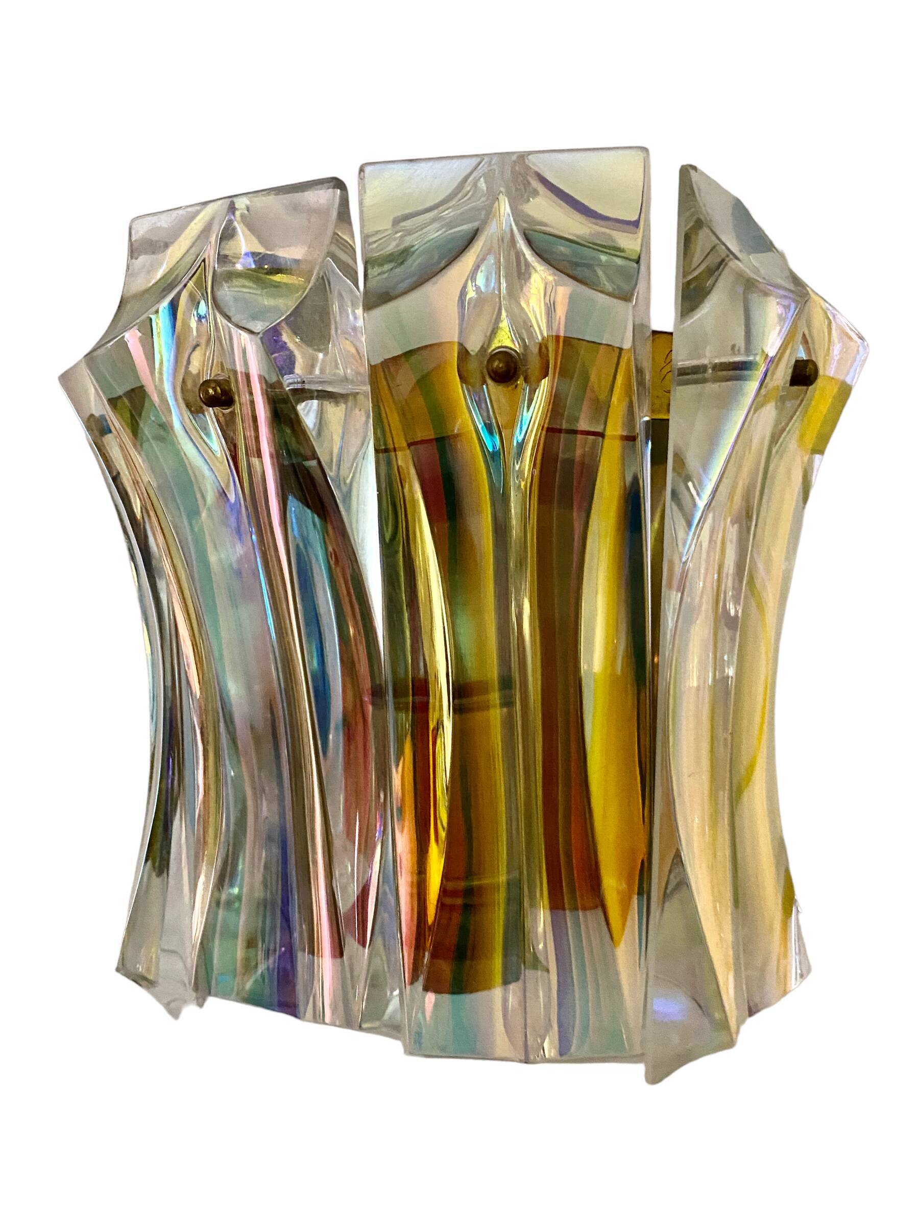 Venini wall lamp in iridescent glass, Italy 1970