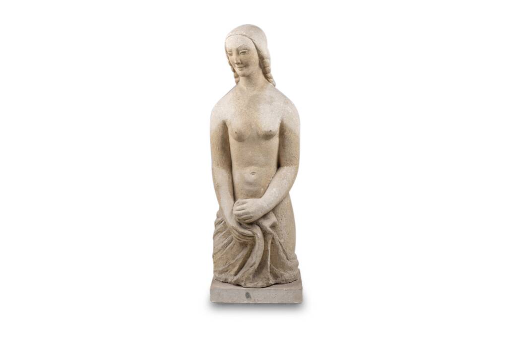Limestone sculpture representing Mary Magdalene. 1940s.