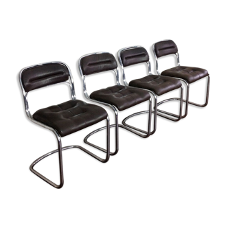 Suite de 4 chaises vintage années 70