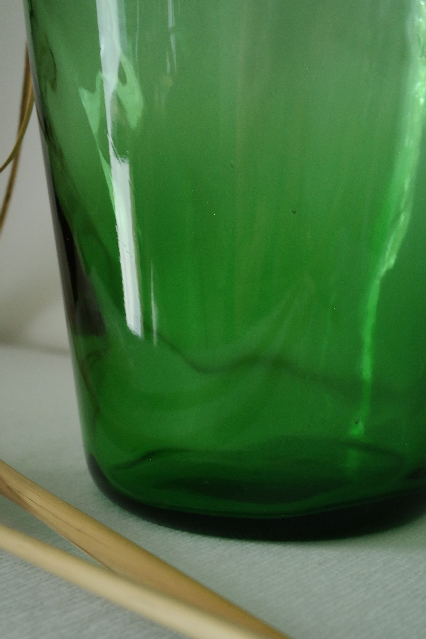 Thick glass vase from Italy, vintage.