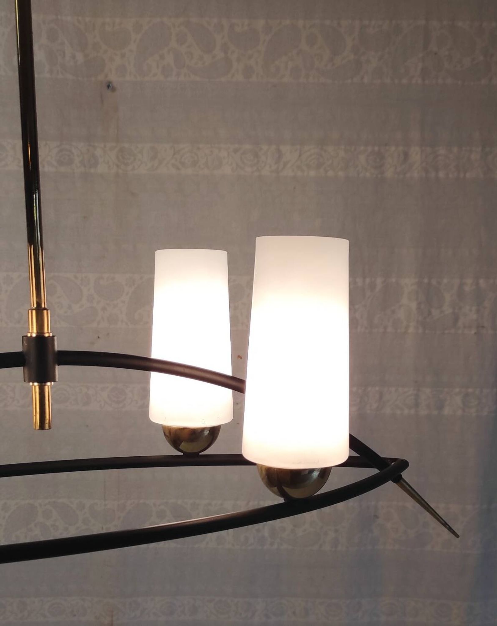 Modernist chandelier by Gaston Fossati for Les Ateliers d'art d'Uzes - 1950s