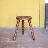 Vintage stool, wooden stool, tripod stool, accent chair