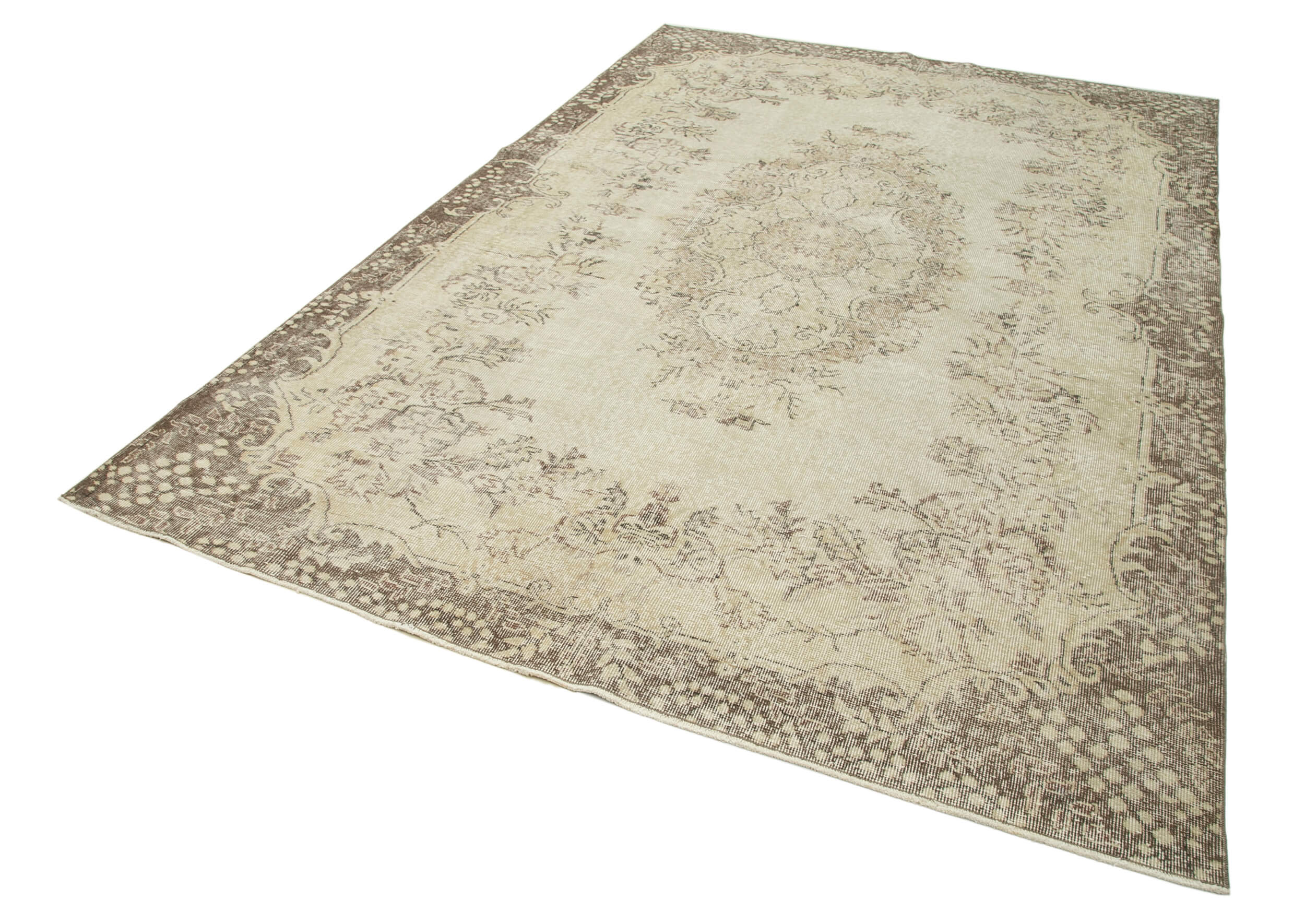Handmade antique oriental beige carpet 206 cm x 310 cm - 34128
