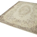 Tapis beige oriental ancien fait à la main 206 cm x 310 cm - 34128
