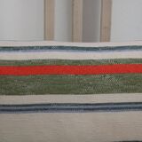 Striped linen cushion