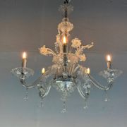 Venetian lustre in colourless Murano glass, circa 1950.