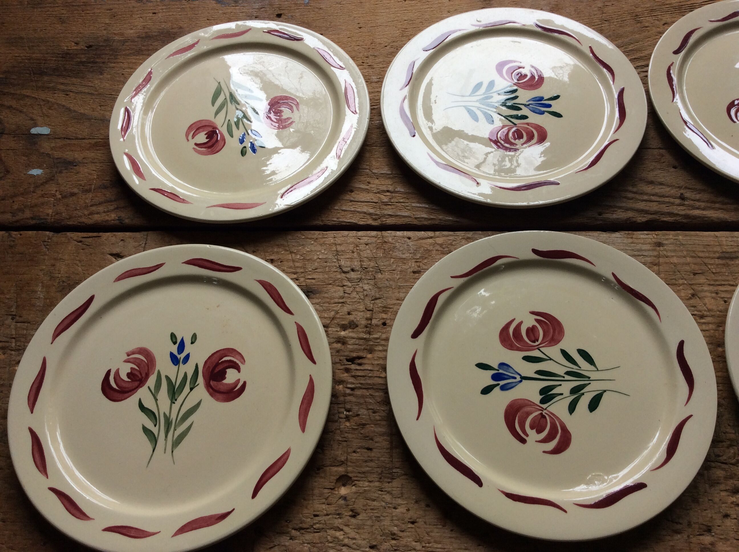 12 vintage dessert plates