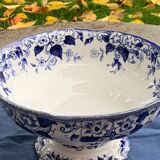 Antique salad bowl, Creil and Montereau, in earthenware, Flora model with bindweed