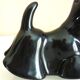Salt and pepper shakers, glazed ceramic, Scottish terrier dog, signed
