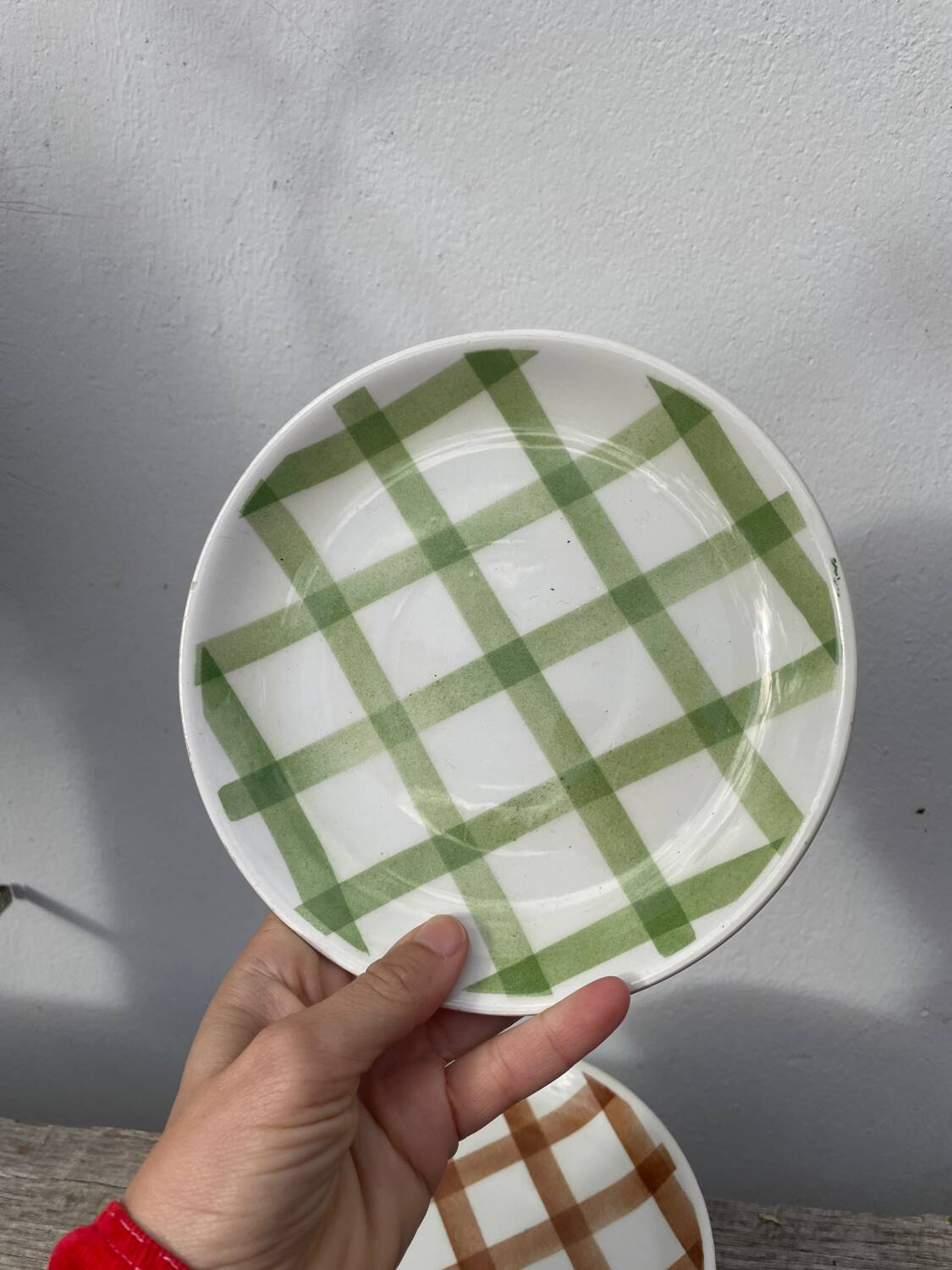 5 square Moulin des Loups dessert plates/dishcloths