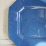 Grand plat de service octogonal bleu XL