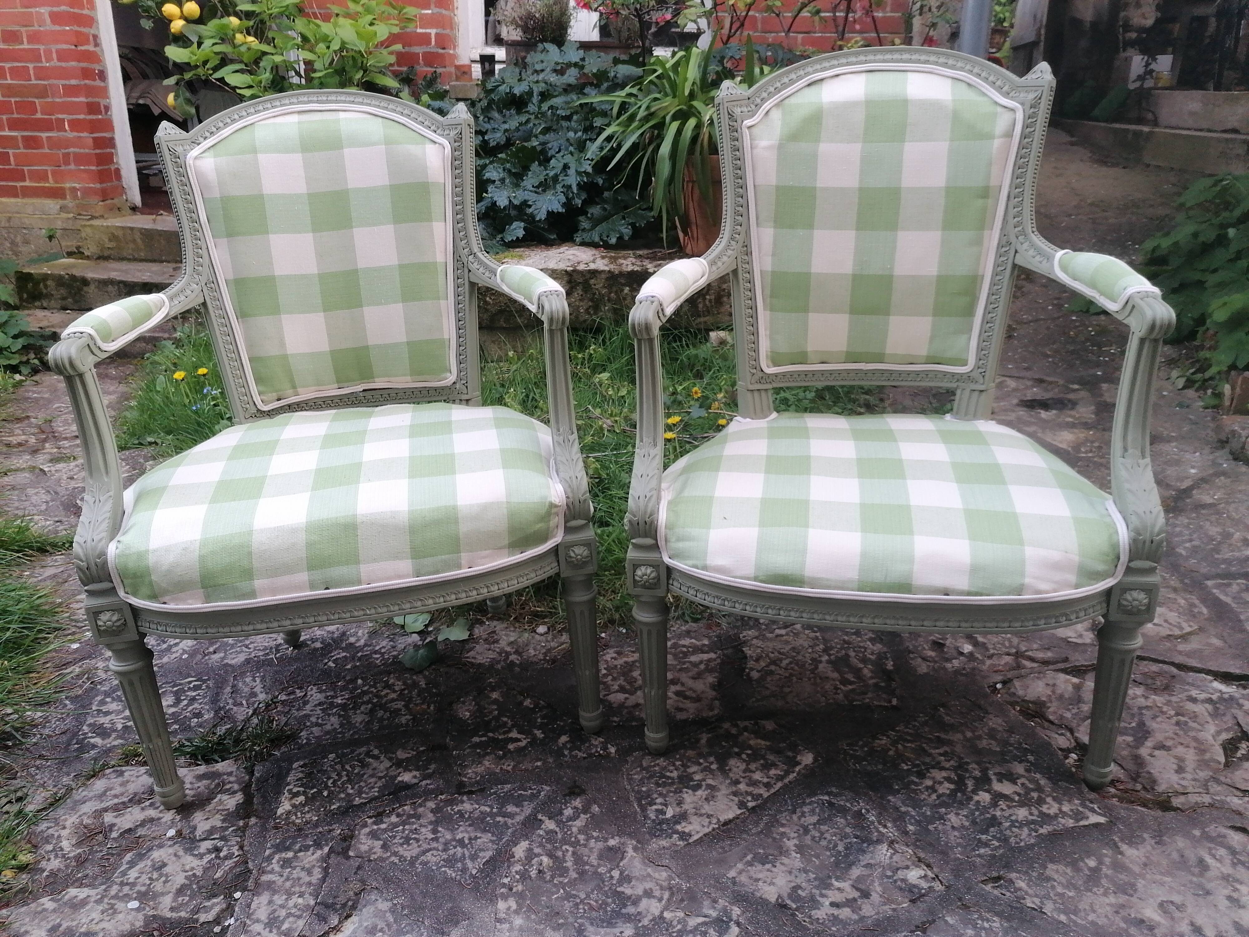 pair of cabriolet armchairs