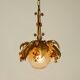 1970s gold-plated metal pendant lamp with a glass sphere by Hans Kögl