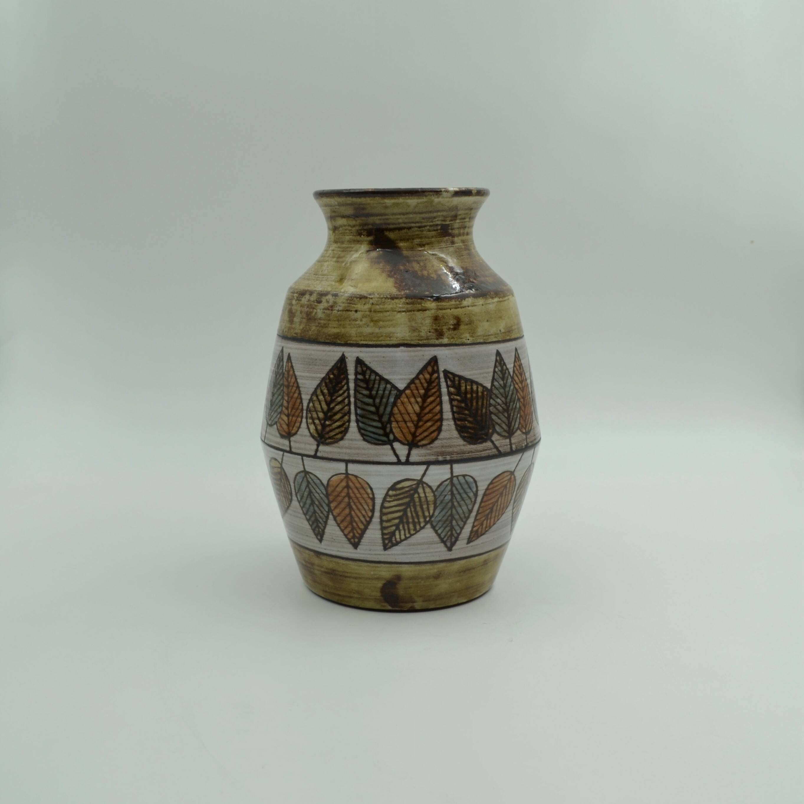 Baluster vase in earthenware by Jean-Claude Malarmey from Vallauris.