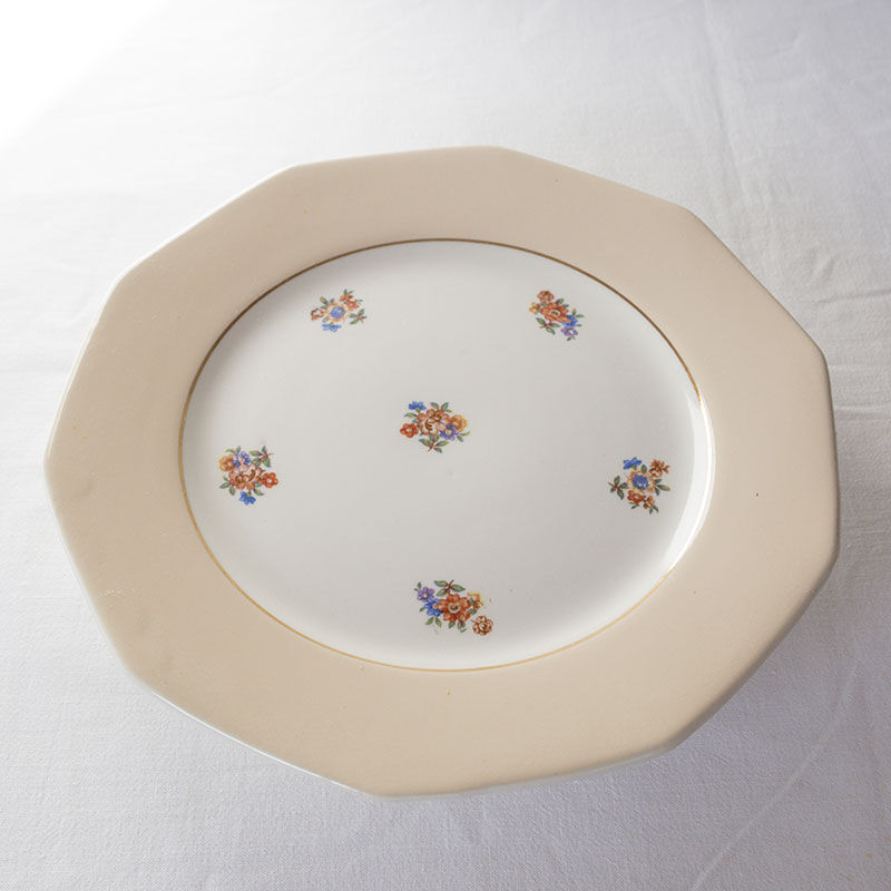 Vintage compotier pale pink and flowers