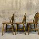 3 vintage Windsor wheelback chairs