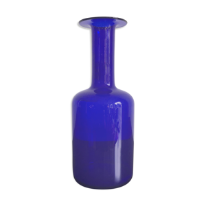 vase en verre bleu scandinave,