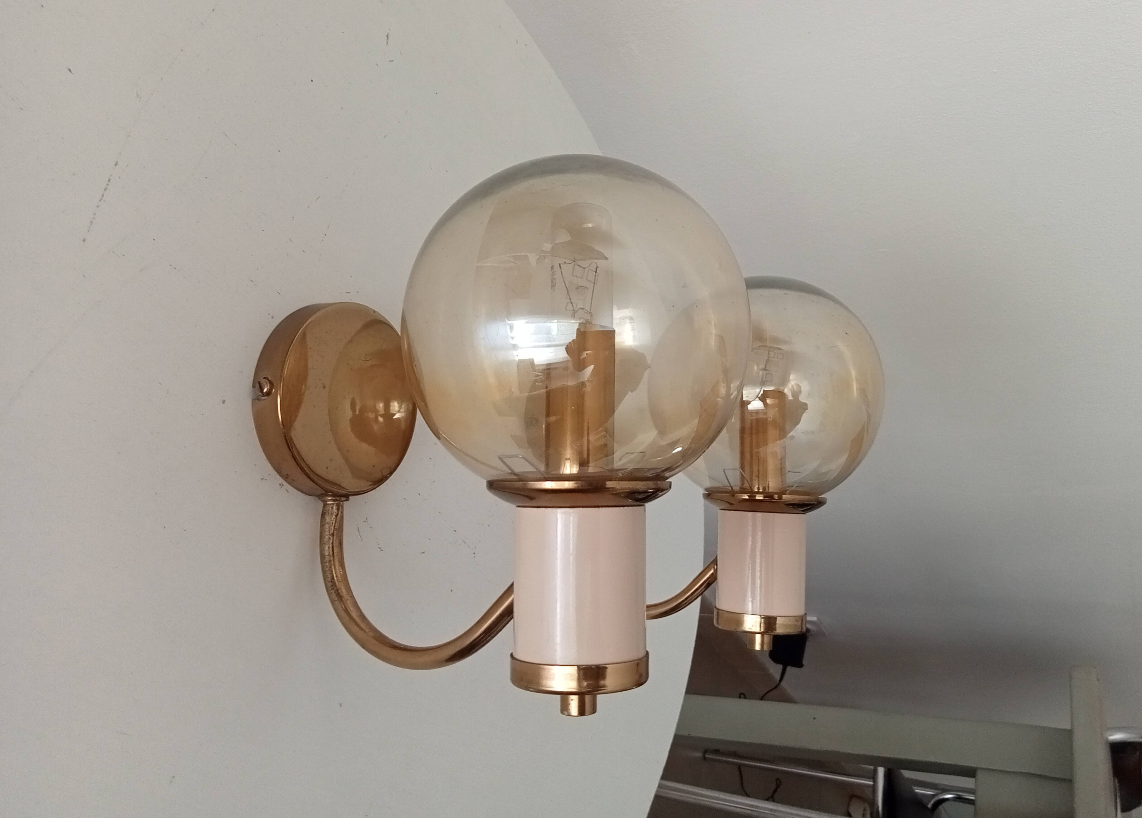 Pair of vintage Maison Delmas wall lights from the 70s