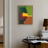 Palette of green, acrylic on canvas
