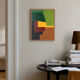 Palette of green, acrylic on canvas