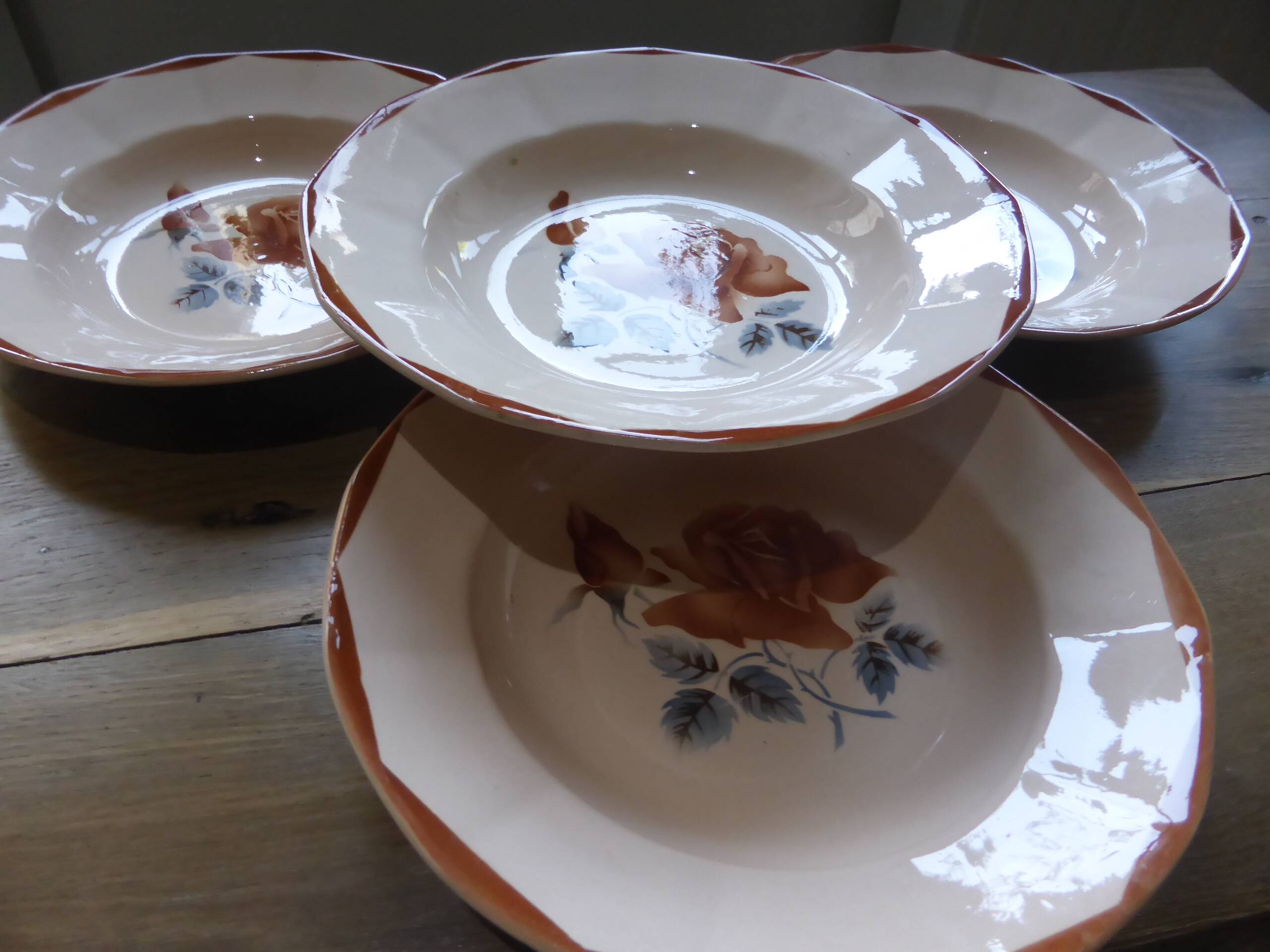4 vintage deep plates from Digoin Sarreguemines 200894