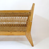 Children's bed or crib with wicker décor, 1960-1970.