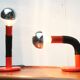 Vintage Italian table lamps Space Age by Bellini for Targetti, 1970s.