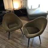 Pair of vintage cocktail armchairs 1960/1950