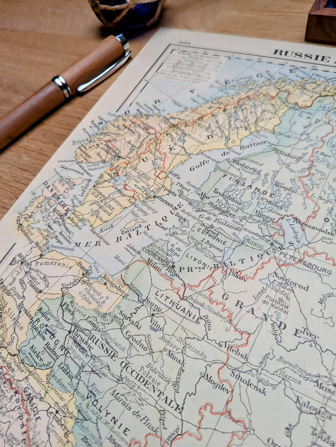 Printed in 1900, map of Russia, Sweden and Norway.