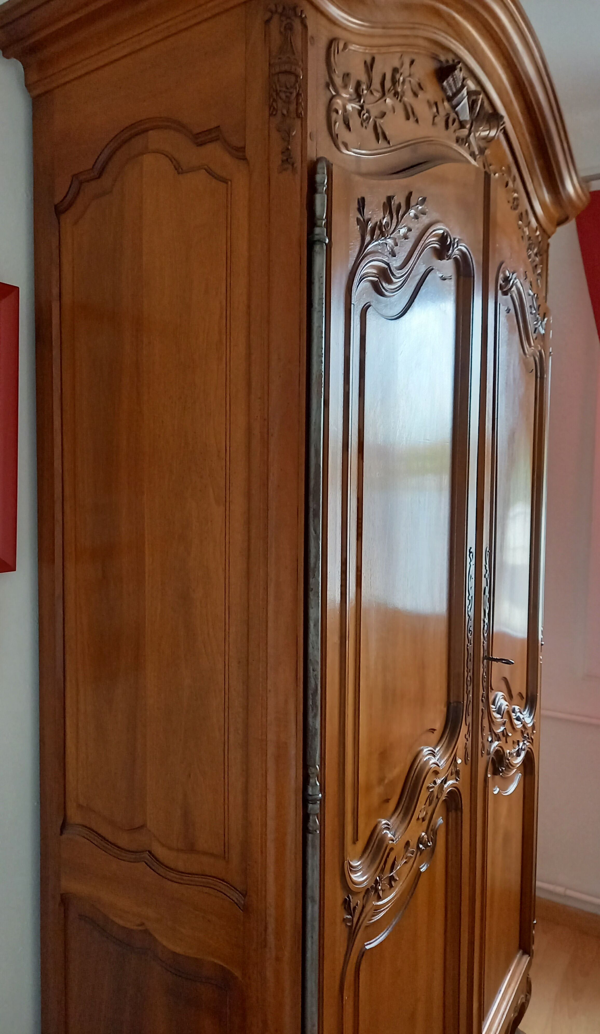 Old provencal walnut wardrobe