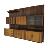 Bibliothèque murale en palissandre par Kai Kristiansen pour Feldballes Mobelfabrik, Danemark années 1950