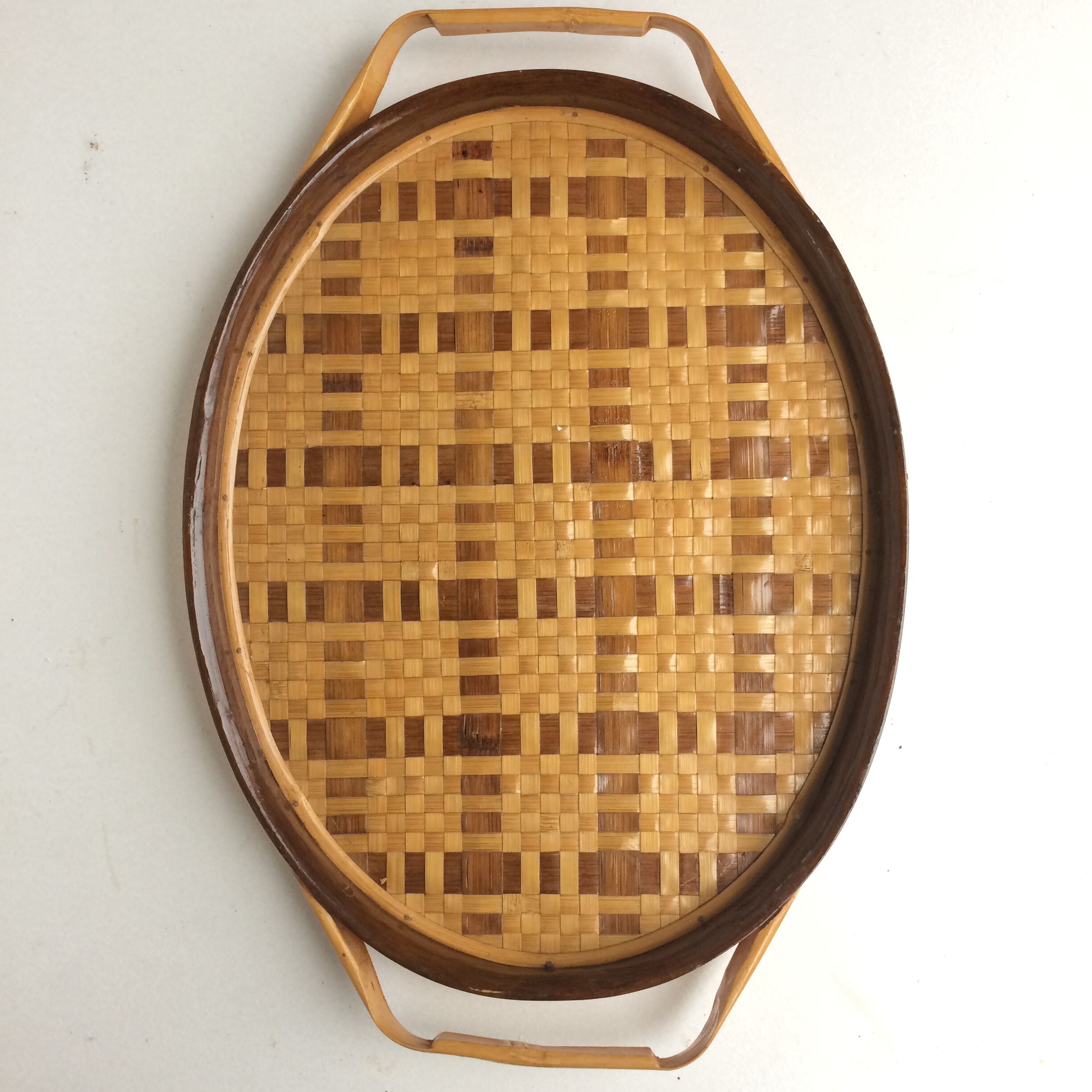 Vintage rattan and wicker tray