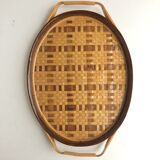 Vintage rattan and wicker tray