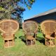 Fauteuil Emmanuelle rotin Kok Maison 1970