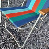 2 folding armchairs camping or beach vintage 1970