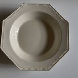 Set of 5 octagonal pearl plates from Creil Montereau.