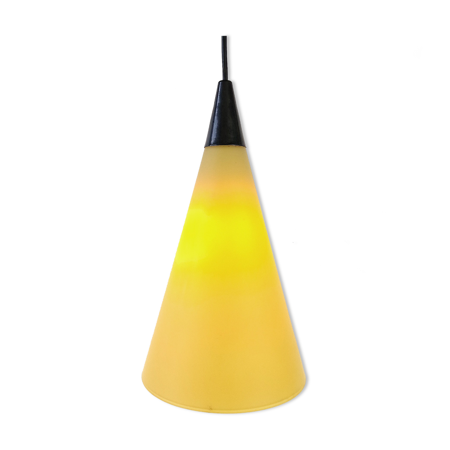 Vintage yellow glass pendant lamp