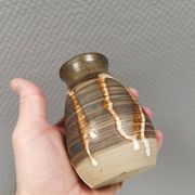 Small ceramic vase with "runny" glaze. Denmark 1980s.