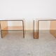 Pair of vintage smoked lucite perspex side tables