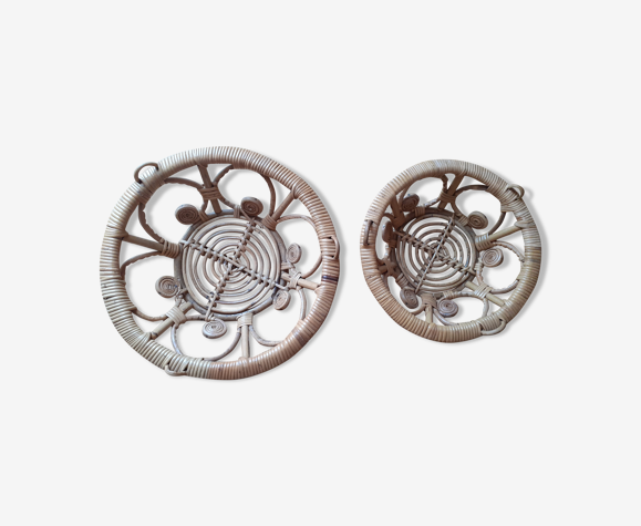 Duo de corbeilles en rotin